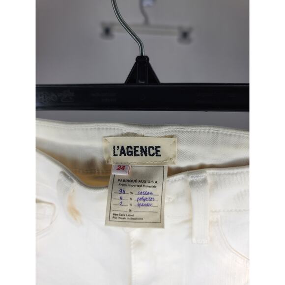 L'Agence Margo vintage white high rise skinny crop jeans - 24 - Picture 4 of 6